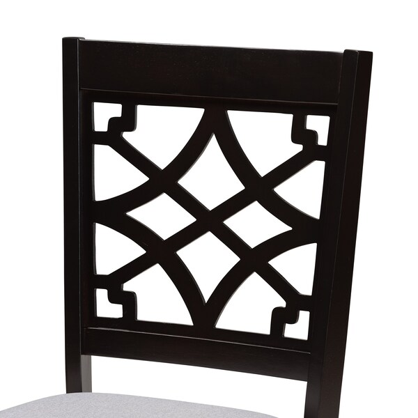 Baxton Studio Elena Modern and Contemporary Grey Fabric and Dark Brown Finished Wood 7-Piece Dining Set - 174-10534-10894-ZORO