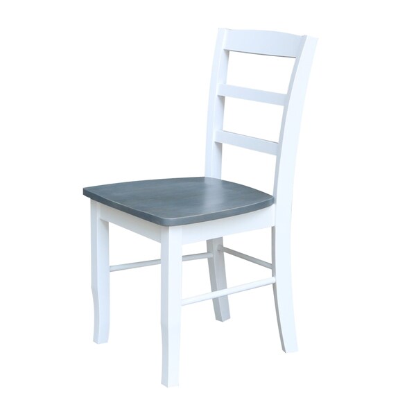 International Concepts 36 in. Round Extension Dining Table with 2 Madrid LadderBack Chairs - 3 Piece Dining Set - K05-36RXT-C2-2