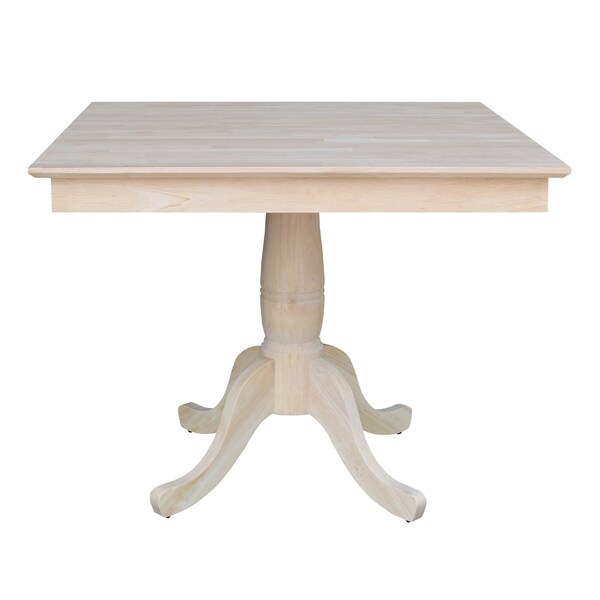 International Concepts 36 in. x 36 in. Square Top Pedestal Table  With 4 Dining Chairs Set of 5 - K-3636TP-C613-4