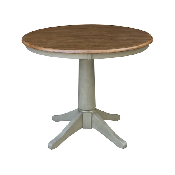 International Concepts 36 in. Round Top Pedestal Dining Table with 4 Madrid LadderBack Chairs - 5 Piece Dining Set - K41-36RT-27B-C2-4
