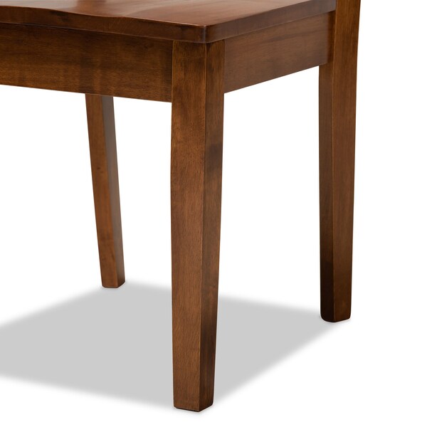 Baxton Studio Salida Modern and Contemporary Transitional Walnut Brown Finished Wood 5-Piece Dining Set - 178-11383-10897-ZORO