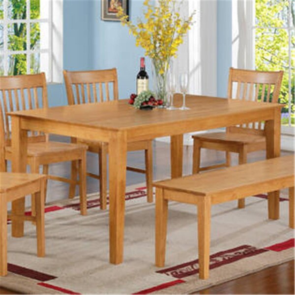 East West Furniture East West EWCDT-OAK-S Capri Rectangular dining table 36 in. x 60 in. with solid wood top; Oak - CAT-OAK-S
