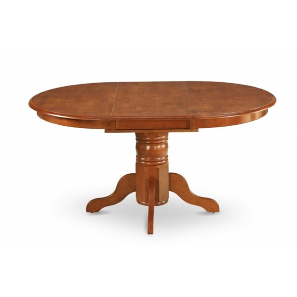 East West Furniture Avon Oval Table With 18 In. Butterfly Leaf- Saddle Brown Finish - AVT-SBR-TP