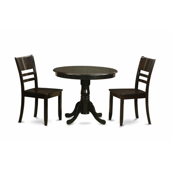 East West Furniture 3 Piece Kitchen Table Set-Kitchen Dining Nook Plus 4 Dining Chairs - ANLY3-CAP-W