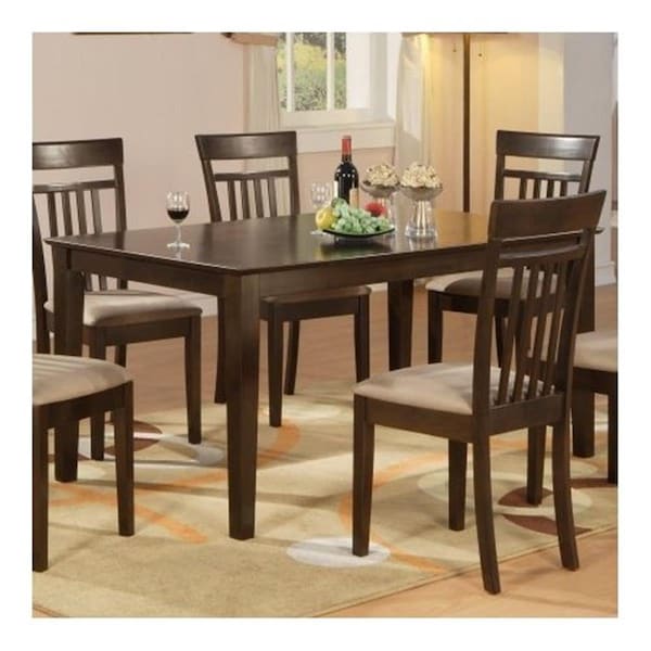 East West Furniture East West EWCDT-CAP-S Capri Rectangular dining table 36 in. x 60 in. with solid wood top; Cappuccino - CAT-CAP-S