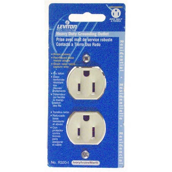 Ezgeneration Ivory Residential Grade Straight Blade Duplex Receptacle - Ivory - EZ3546900