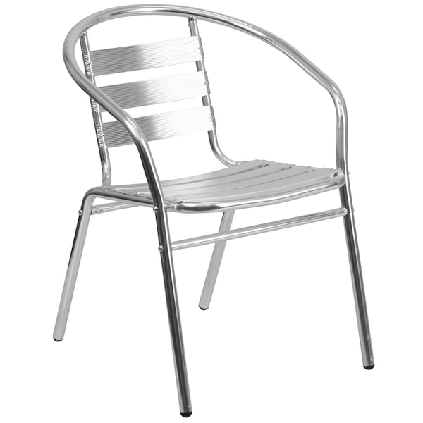 Flash Furniture Square Table Set, 27.5 W, 27.5 L, 27.5 H, Aluminum, Plastic, Stainless Steel, Grey - TLH-ALUM-28SQ-017BCHR2-GG