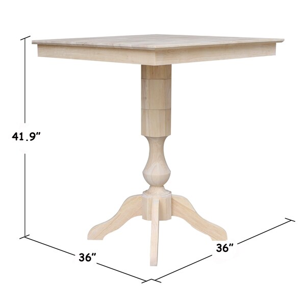 International Concepts 36 in. x 36 in. Square Top Pedestal Table - 41.9 in.H - K-3636TP-11P-2