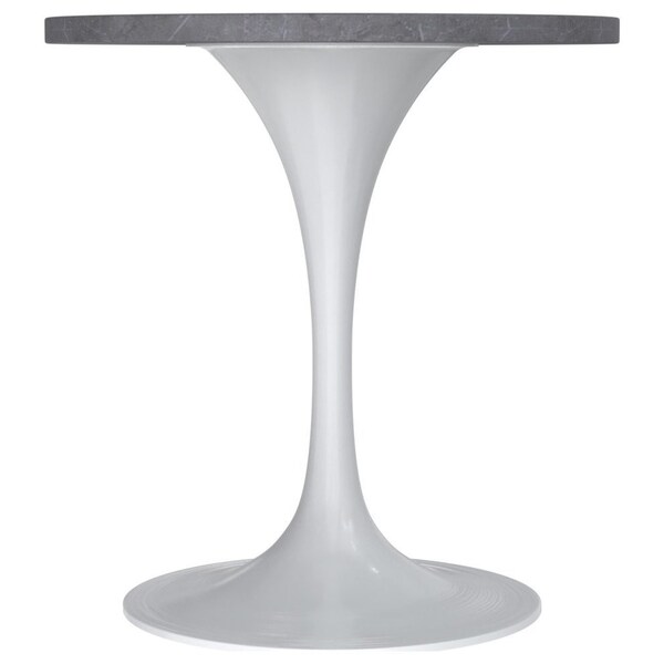 Leisuremod Round 27.56 in W, 29.35 in L, Stone/Stainless Steel, Grey - VT20W-27GRS