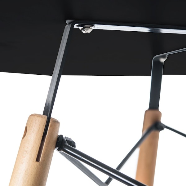 Leisuremod Round 48 in W, 29 in L, MDF/Beech Wood, Black - EP47BLTR