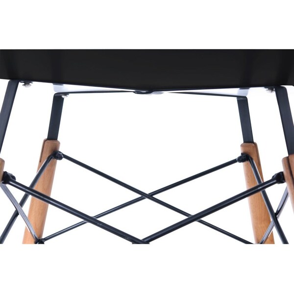 Leisuremod Round 48 in W, 29 in L, MDF/Beech Wood, Black - EP47BLTR