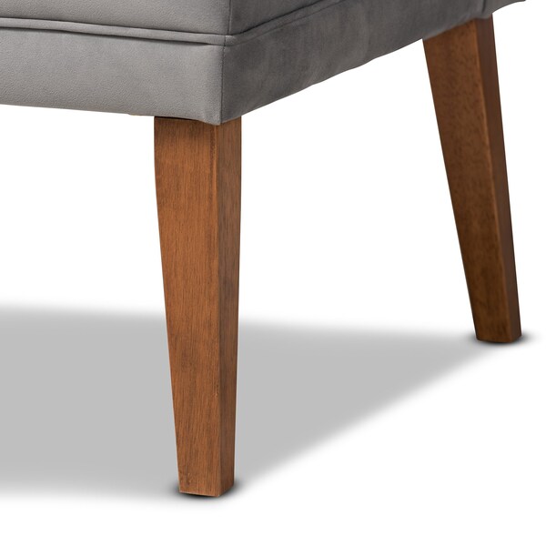 Baxton Studio Dining Nook, 47.25 W, 27.75 H, Wood, Grey/Walnut Brown - 214-11698-11699-9305-ZORO