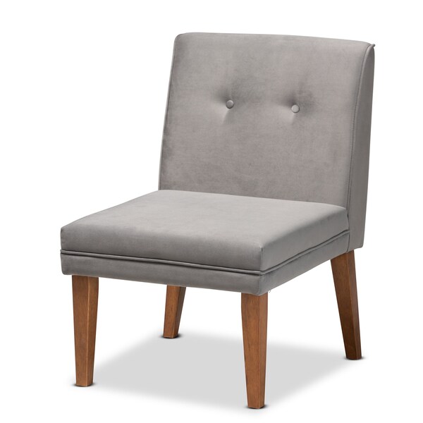 Baxton Studio Dining Nook, 47.25 W, 27.75 H, Wood, Grey/Walnut Brown - 214-11698-11699-9305-ZORO