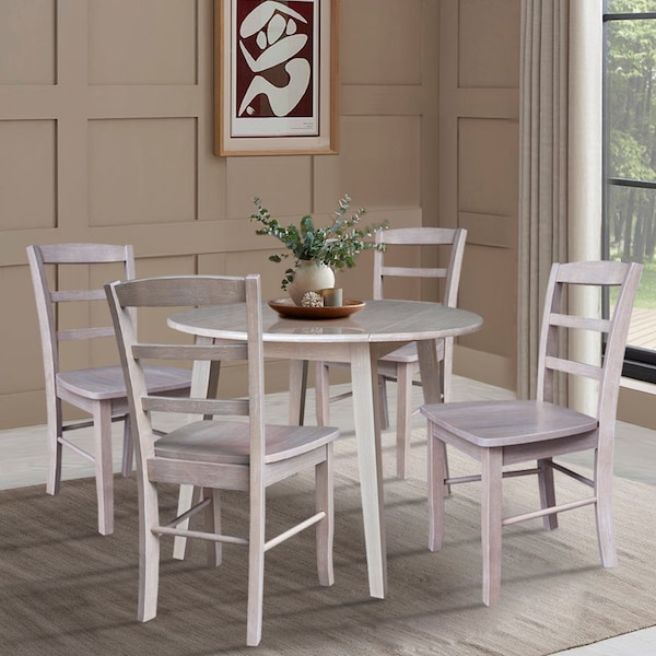 Whitewood Industries Extension Dining Tables, 45 in L, 51 in H, Parawood, 5 Piece - K09-42DL-C2-4