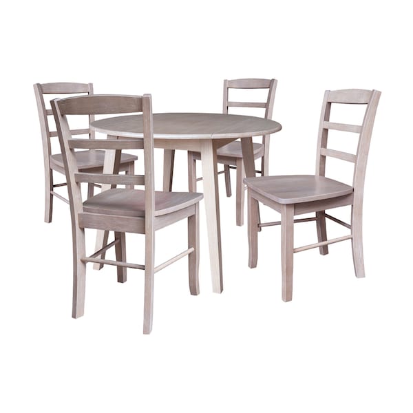 Whitewood Industries Extension Dining Tables, 45 in L, 51 in H, Parawood, 5 Piece - K09-42DL-C2-4