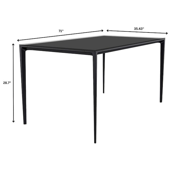 Leisuremod Rectangular 70.87 in W, 28.7 in L, Glass/Aluminum, Clear - ATBL-71CL-G