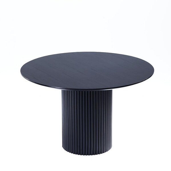 Manhattan Comfort Round Dining Set of 7, 59.05 in L, American Solid Ash Wood, Black and Grey - 6-DT05DCCA06-GY