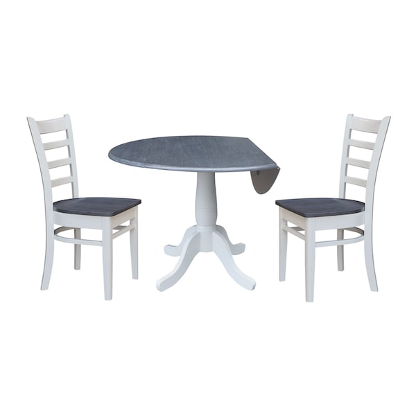 Whitewood Industries Extension Dining Tables, 45 in L, 38 in H, Parawood, 3 Piece Set - K05-42DPT-C617-2