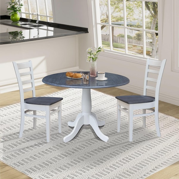 Whitewood Industries Extension Dining Tables, 45 in L, 38 in H, Parawood, 3 Piece Set - K05-42DPT-C617-2