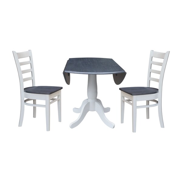 Whitewood Industries Extension Dining Tables, 45 in L, 38 in H, Parawood, 3 Piece Set - K05-42DPT-C617-2