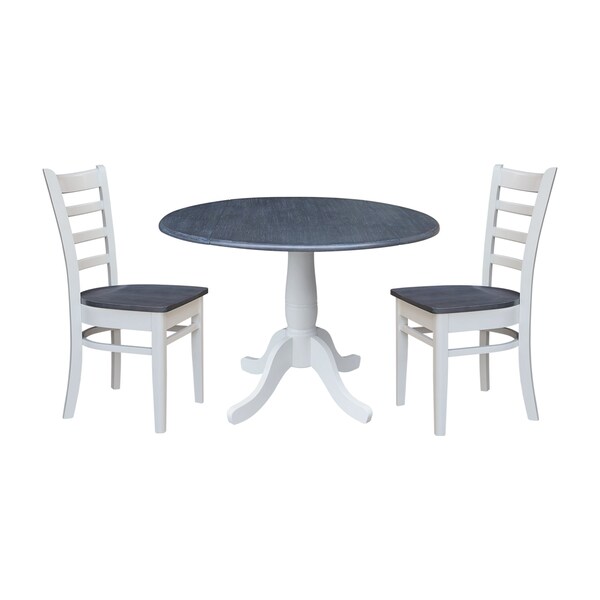 Whitewood Industries Extension Dining Tables, 45 in L, 38 in H, Parawood, 3 Piece Set - K05-42DPT-C617-2