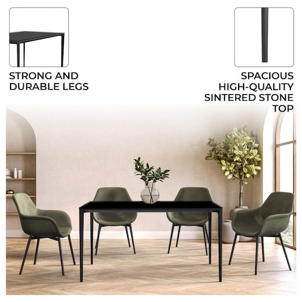 Leisuremod Rectangular 55.11 in W, 28.7 in L, Glass/Aluminum, Clear - ATBL-55CL-G