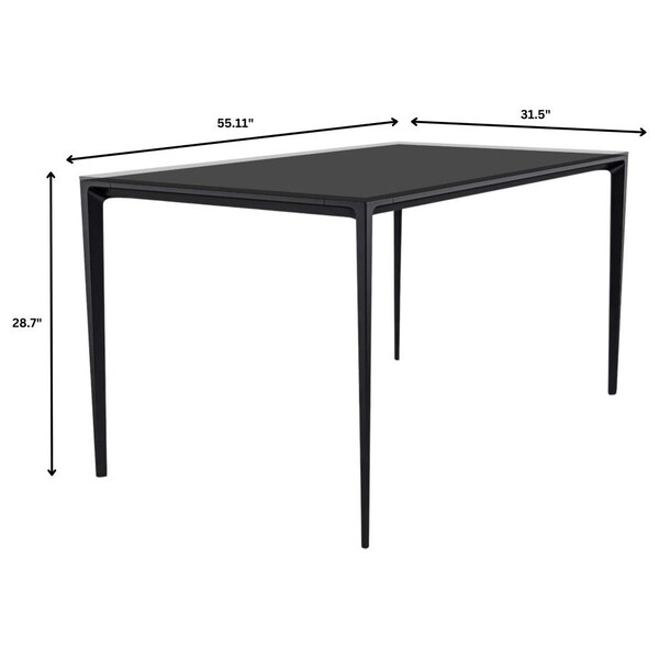 Leisuremod Rectangular 55.11 in W, 28.7 in L, Glass/Aluminum, Clear - ATBL-55CL-G