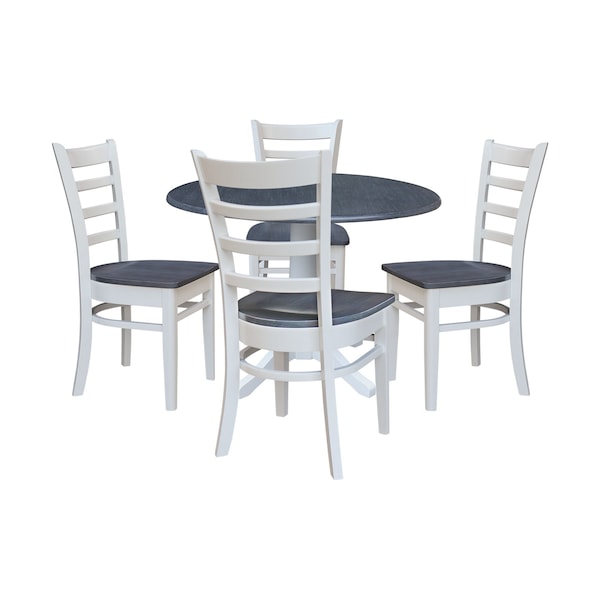 Whitewood Industries Extension Dining Tables, 45 in L, 38 in H, Parawood, 5 Piece Set - K05-42DPT-27-C617-4
