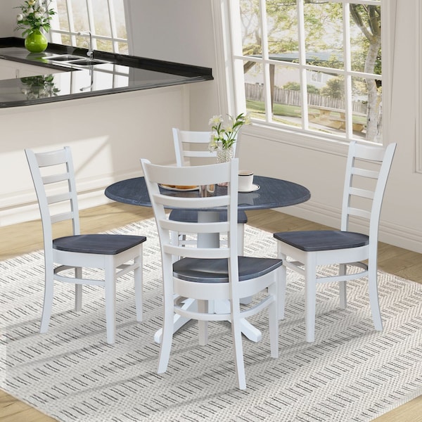 Whitewood Industries Extension Dining Tables, 45 in L, 38 in H, Parawood, 5 Piece Set - K05-42DPT-27-C617-4