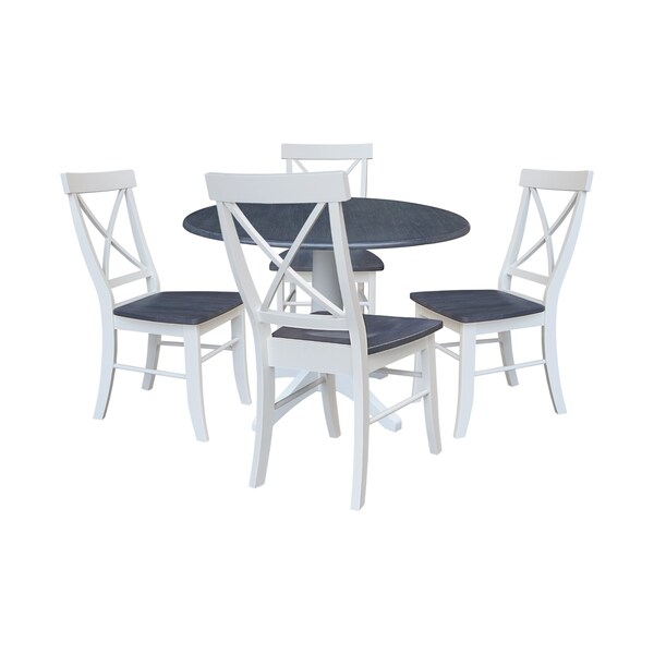 Whitewood Industries Extension Dining Tables, 45 in L, 38 in H, Parawood, 5 Piece Set - K05-42DPT-27-C613-4