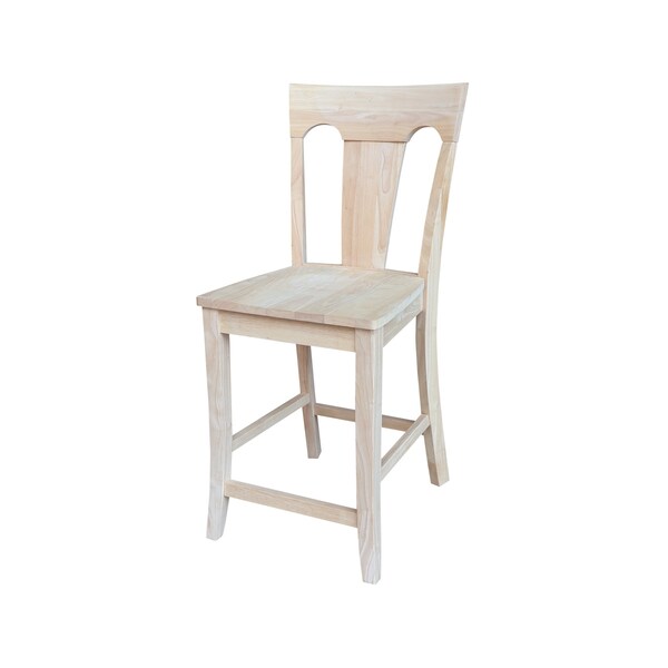 International Concepts 36 in. Round Top Counter Height Dining Table with 4 Stools, Unfinished - K-36RT-23B-S6682-4