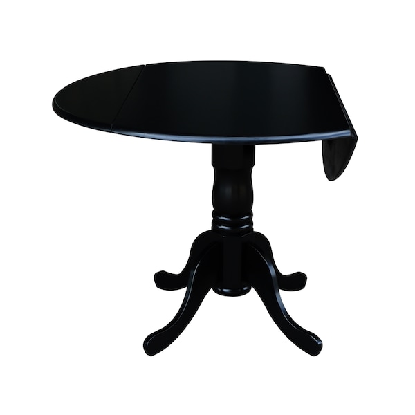 International Concepts 42 in. Dual Drop Leaf Table with 4 Slat Back Dining Chairs - 5 Piece Dining Set - K46-42DP-C265-4