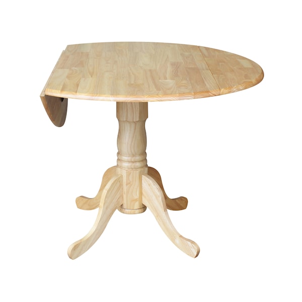 International Concepts 42 in. Dual Drop Leaf Table with 4 Cross Back Dining Chairs - 5 Piece Dining Set - K01-42DP-C46-613-4
