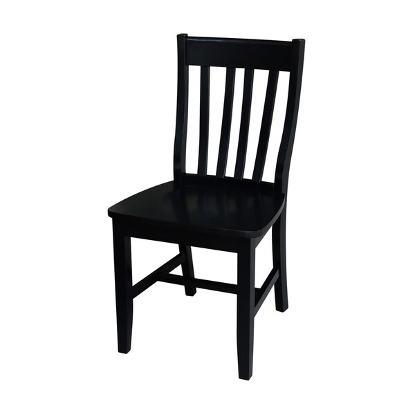 International Concepts 42 in. Dual Drop Leaf Table with 4 Slat Back Dining Chairs - 5 Piece Dining Set - K01-42DP-C46-61-4