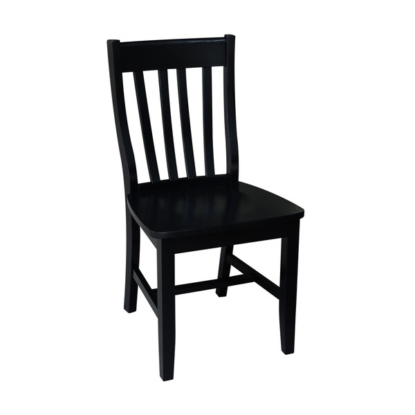 International Concepts 30 in. Solid Wood Round Top Pedestal Dining Table with 2 Chairs in Distressed Oak/Black - K42-30RT-23-C46-61-2