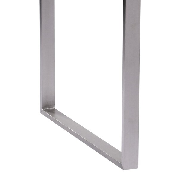 Armen Living Fenton Dining Table with Cement Gray Laminate Top and Brushed Stainless Steel Base - LCFEDIBE