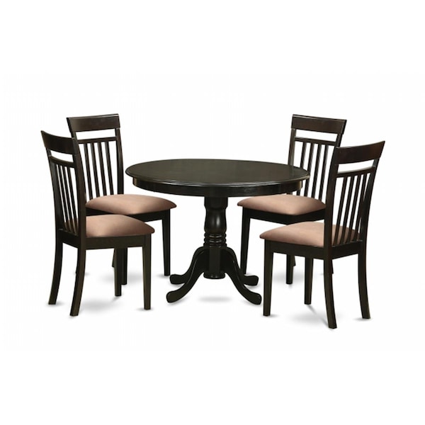 East West Furniture 5 Piece Kitchen Table-Kitchen Dining Nook Plus 4 Dining Chairs - ANCA5-CAP-C
