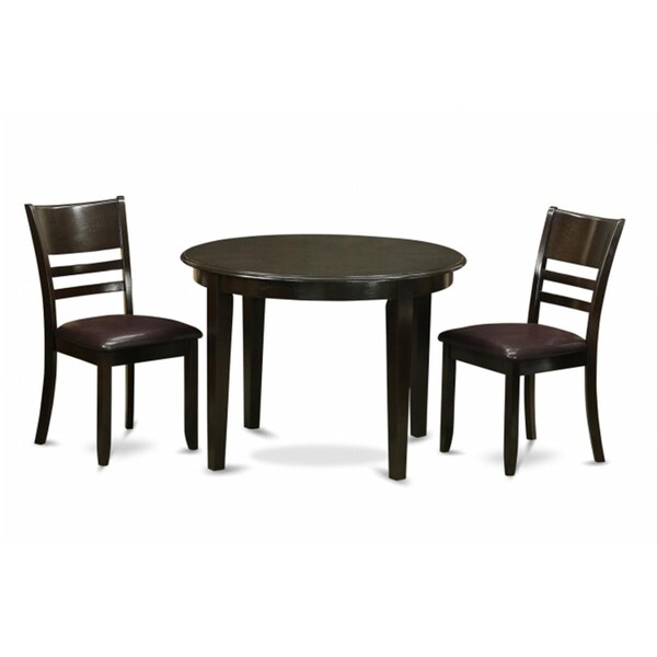 East West Furniture 3 Piece Kitchen Table Set-Small Table and 2 Kitchen Chairs - BOLY3-CAP-LC