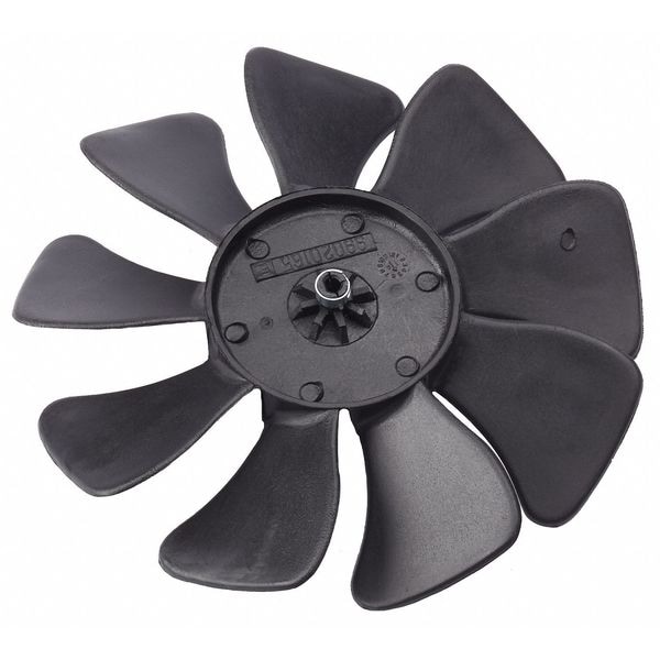 Broan Bathroom Exhaust Fan Blade, 7.5 in Dia, 3/16 in Shaft Dia, Plastic - 99020165