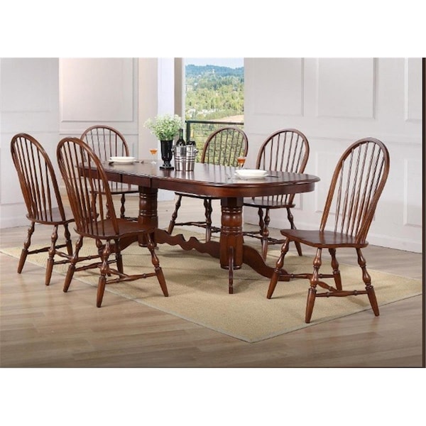 Sunset Trading Andrews Double Pedestal Extendable Dining Set 7 Piece - DLU-ADW4296-C30-AW7PC