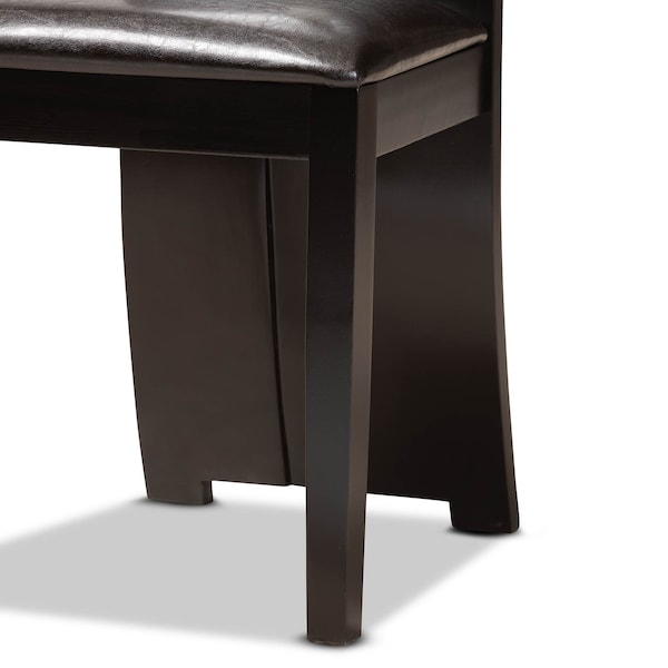 Baxton Studio Kenyon Dark Brown Upholstered and Finished Wood 7-Piece Dining Set - 170-8036-10894