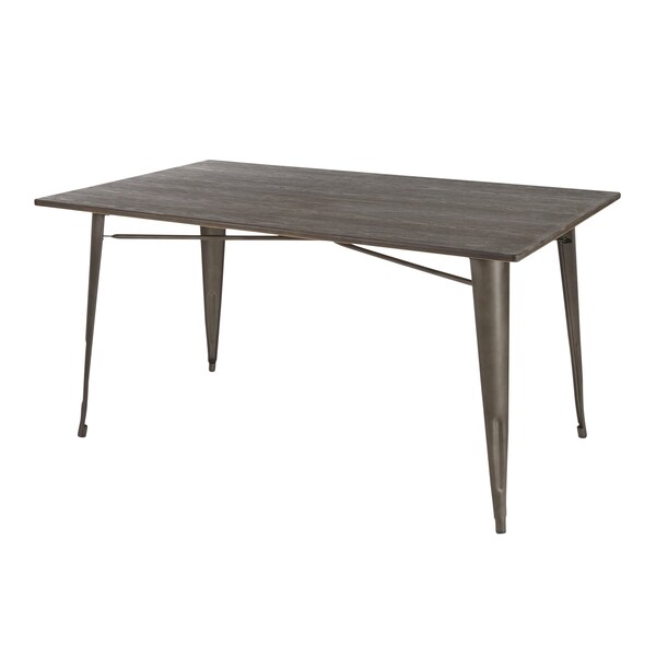 Lumisource Oregon 59"-Farmhouse Dining Table in Antique and Espresso - DT-6036OR AN+E