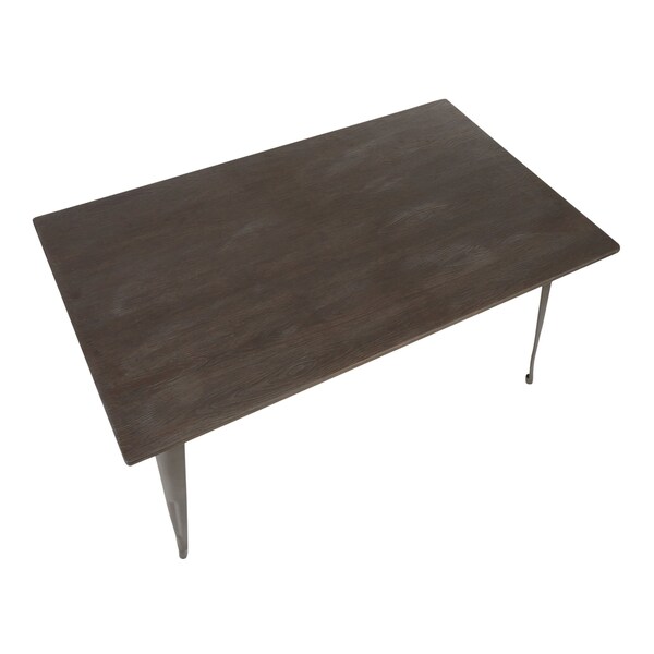Lumisource Oregon 59"-Farmhouse Dining Table in Antique and Espresso - DT-6036OR AN+E