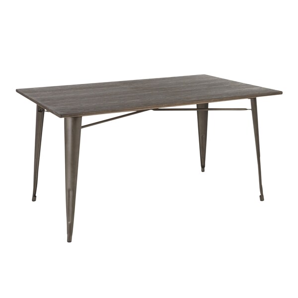Lumisource Oregon 59"-Farmhouse Dining Table in Antique and Espresso - DT-6036OR AN+E