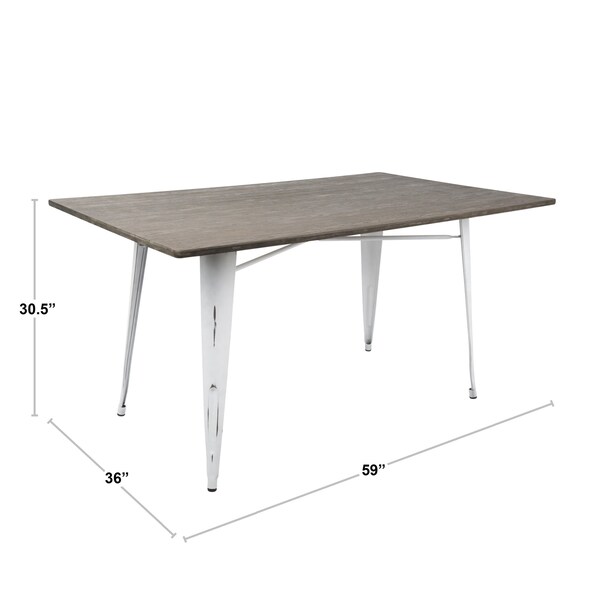 Lumisource Oregon 59"-Farmhouse Dining Table in Antique and Espresso - DT-6036OR AN+E