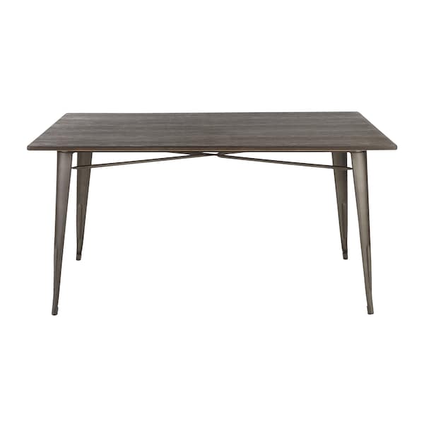 Lumisource Oregon 59"-Farmhouse Dining Table in Antique and Espresso - DT-6036OR AN+E