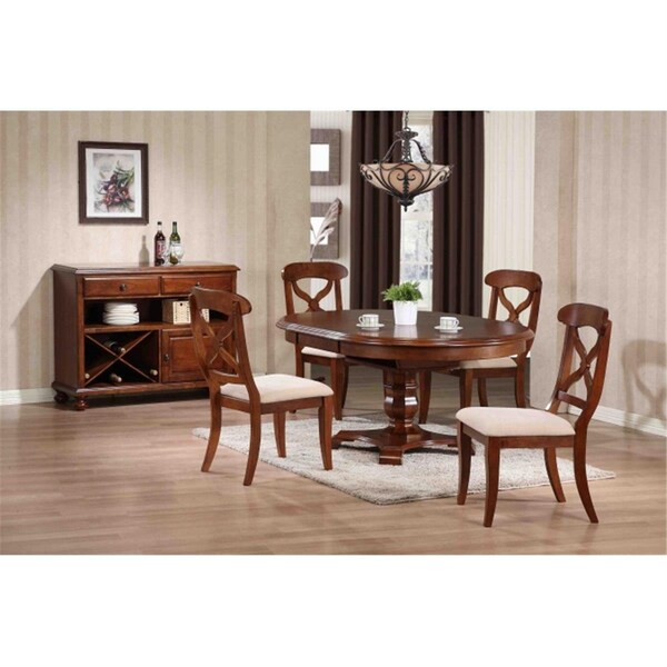 Seatsolutions Sunset Trading 5 Piece Andrews Butterfly Leaf Dining Table Set in Chestnut - SE1209202