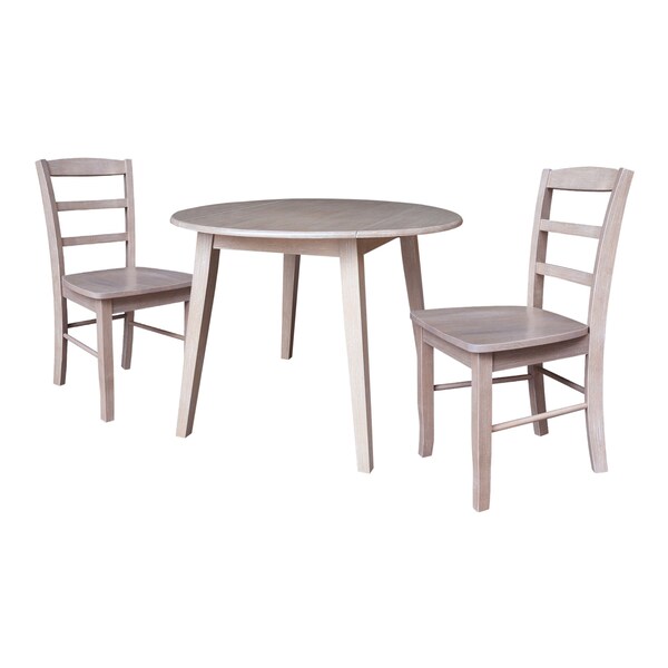 Whitewood Industries Extension Dining Tables, 45 in L, 54 in H, Parawood, 3 Piece - K09-42DL-C2-2