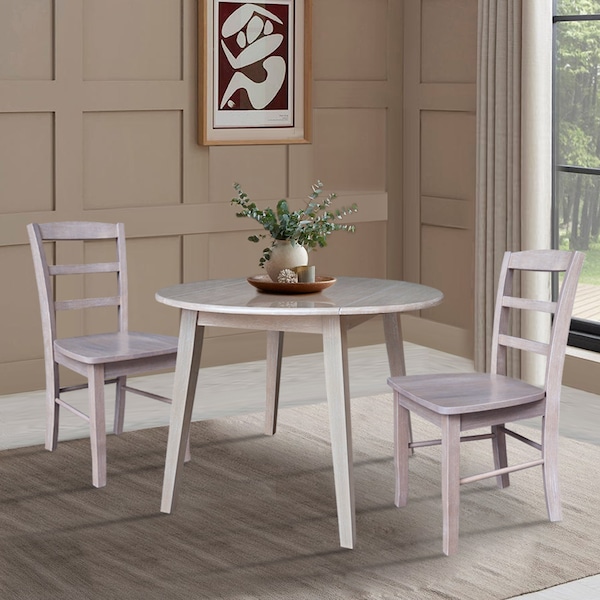Whitewood Industries Extension Dining Tables, 45 in L, 54 in H, Parawood, 3 Piece - K09-42DL-C2-2