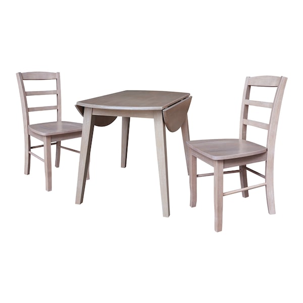 Whitewood Industries Extension Dining Tables, 45 in L, 54 in H, Parawood, 3 Piece - K09-42DL-C2-2